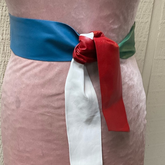 Artisan hand crafted colorful leather wrap tie belt main image 9